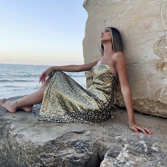 NWT ZARA Satin Lingerie Dress Gold M Blogger’s Fav - Picture 4 of 9